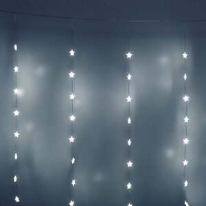 Светодиодная гирлянда на окно Звездочки 3*2 м, 160 холодных белых LED ламп, прозрачный ПВХ, контроллер, IP20 Serpantin фото 1