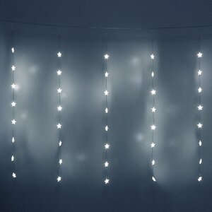 Светодиодная гирлянда на окно Звездочки 3*1 м, 80 холодных белых LED ламп, прозрачный ПВХ, контроллер, IP20 Serpantin фото 2