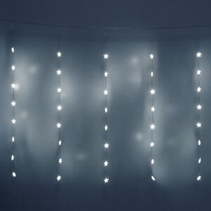 Светодиодная гирлянда на окно Звездочки 3*1 м, 80 холодных белых LED ламп, прозрачный ПВХ, контроллер, IP20 Serpantin (Серпантин) фото 2