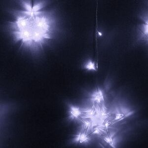 Светодиодная гирлянда бахрома Звезды 2.5*0.9 м, 138 холодных белых LED ламп, прозрачный ПВХ, контроллер, IP20 Serpantin (Серпантин) фото 2