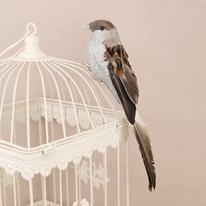 Елочная игрушка Птичка с серебряной грудкой 28 см, клипса Kaemingk фото 2