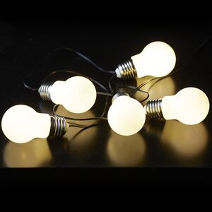 Ретро гирлянда на батарейках Glow 5 белых лампочек с теплым белым светом, 1 м, черный ПВХ, IP44 Star Trading фото 2