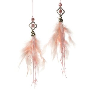 Украшение Вдохновение, 27 см, 2 шт, розовый, перья, подвеска Kaemingk фото 1