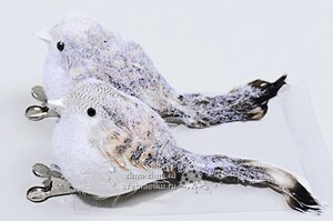 Птичка "Зимняя" заснеженная, 13 см, 2шт, клипса Kaemingk фото 1