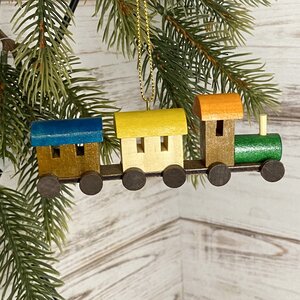 Деревянная елочная игрушка Поезд до Линденхорста 10 см, подвеска
