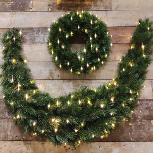 Венок с лампочками Лесная Красавица 90 см, 96 теплых белых LED ламп, ЛЕСКА Triumph Tree фото 2