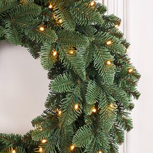 Венок с лампочками Нормандия 60 см, 72 теплых белых LED ламп,  ЛИТАЯ + ПВХ Triumph Tree фото 4