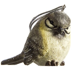 Елочная игрушка Рождественская Птичка 7 см серебряная, хвостик вниз и смотрит вниз, подвеска Lang фото 1