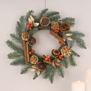 Новогодний венок Gluwein 40 см Kaemingk фото 3