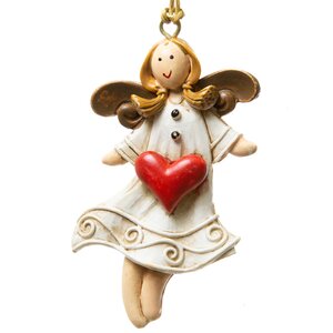 Елочная игрушка Ангел с сердечком 8 см, подвеска Lang фото 1