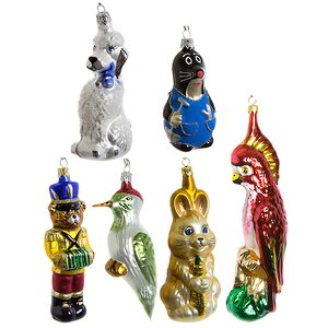 Набор стеклянных игрушек Чешская коллекция - Лесные сказания, 6 шт Briz Home фото 1