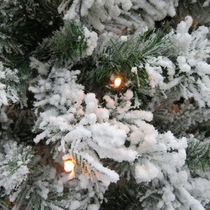 Искусственная елка с лампочками Атлантида заснеженная 230 см, 312 теплых белых ламп, ПВХ Black Box фото 3