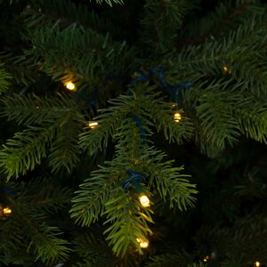 Искусственная елка с лампочками Датская 215 см, 432 теплых белых ламп, ЛИТАЯ + ПВХ Black Box фото 2