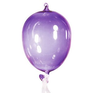 Стеклянная елочная игрушка Воздушный шар фиолетовый 13 см, подвеска Holiday Classics фото 1