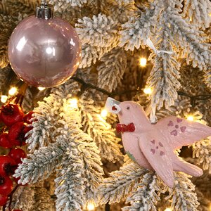 Искусственная елка с гирляндой и игрушками Финская: Зимняя Ягода заснеженная 210 см, 700 теплых белых LED, контроллер, ЛИТАЯ 100% Winter Deco фото 4
