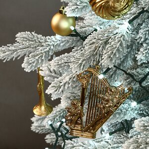 Искусственная елка с гирляндой и игрушками Финская: Christmas Jazz заснеженная 180 см, 540 холодных белых LED, контроллер, ЛИТАЯ 100% Winter Deco фото 5