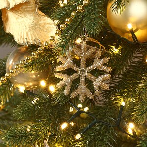 Искусственная елка с гирляндой и игрушками Финская: Золушка 180 см, 540 теплых белых LED, контроллер, ЛИТАЯ 100% Winter Deco фото 6