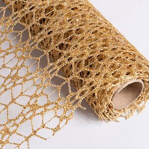 Ткань для декора Ажурная Сетка Savannah 28*150 см золотая Koopman фото 4