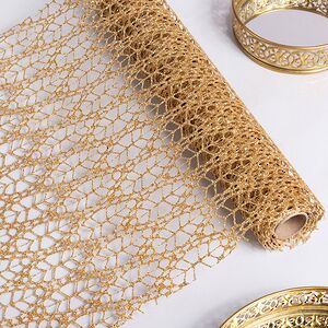 Ткань для декора Ажурная Сетка Savannah 28*150 см золотая Koopman фото 1