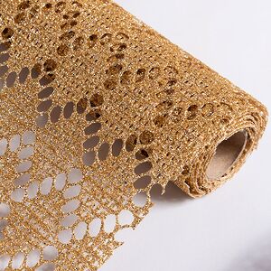 Ткань для декора Ажурная Сетка Steppe 28*150 см золотая Koopman фото 3