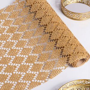 Ткань для декора Ажурная Сетка Steppe 28*150 см золотая Koopman фото 4