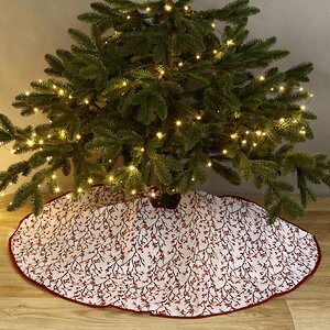 Юбка для елки Красные Ягоды 95 см белая Koopman фото 2