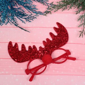 Новогодние очки Оленьи Рожки красные Serpantin фото 3