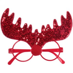 Новогодние очки Оленьи Рожки красные Serpantin фото 2