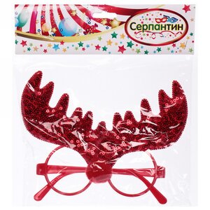 Новогодние очки Оленьи Рожки красные Serpantin фото 4