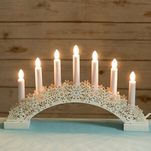 Светильник-горка Карелия 40*25 см белый, 7 электрических свечей Star Trading (Svetlitsa) фото 1