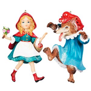 Набор елочных игрушек Красная Шапочка и Волк, 11 см, 2 шт, подвеска Holiday Classics фото 1