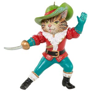 Елочная игрушка Кот в Сапогах со шпагой 10 см, подвеска Holiday Classics фото 1