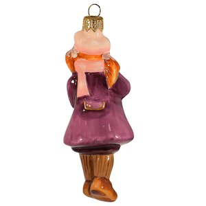 Стеклянная елочная игрушка Девочка в берете 13 см, подвеска Фабрика Ариель фото 3
