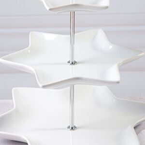 Этажерка для закусок Etoile трехъярусная 32*26 см, фарфор Koopman фото 2