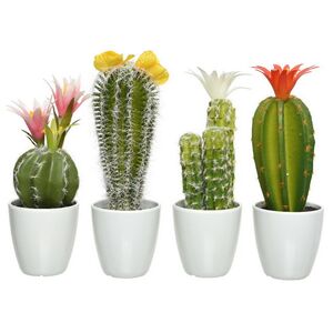 Искусственное растение в горшке Кактус White Pearl 24 см Kaemingk фото 5