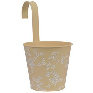 Подвесное кашпо-ведерко для балкона Амальфи 14 см желтое, металл Kaemingk фото 4