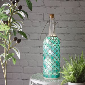Светильник-бутылка Greek Turquoise 30 см на батарейках, стекло Kaemingk фото 1