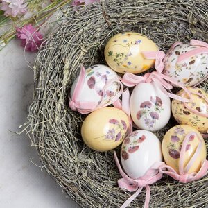 Пасхальные украшения Яйца Floral Easter 5 см, 8 шт, подвеска Kaemingk фото 4