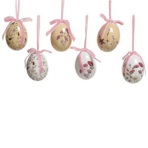 Пасхальные украшения Яйца Floral Easter 6 см, 6 шт, подвеска Kaemingk фото 5
