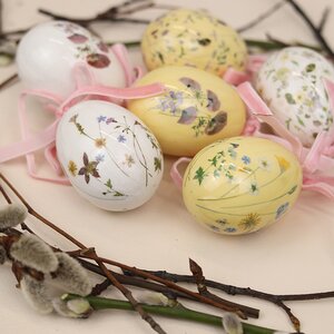 Пасхальные украшения Яйца Floral Easter 6 см, 6 шт, подвеска Kaemingk фото 3