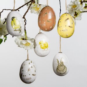 Пасхальные украшения Яйца Sweet Easter 8 см, 6 шт, подвеска Kaemingk фото 1