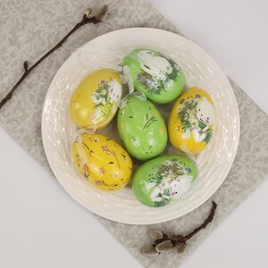 Пасхальные украшения Яйца Happy Sappy Easter 8 см, 6 шт, подвеска Kaemingk фото 6