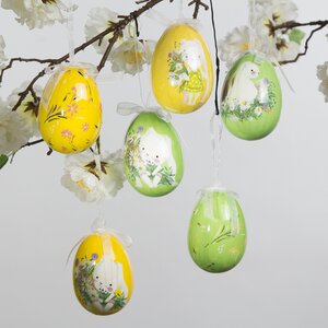 Пасхальные украшения Яйца Happy Sappy Easter 8 см, 6 шт, подвеска Kaemingk фото 7