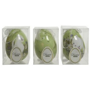 Пасхальные украшения Яйца Gentle Easter 12 см, 3 шт, зеленые, подвеска Kaemingk фото 2