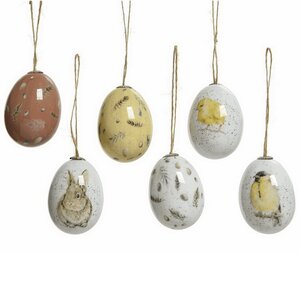 Пасхальные украшения Яйца Sweet Easter 6 см, 6 шт, подвеска Kaemingk фото 3
