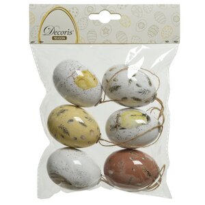 Пасхальные украшения Яйца Sweet Easter 6 см, 6 шт, подвеска Kaemingk фото 2