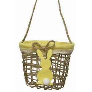 Декоративная корзинка Пасхальный Кролик 12 см желтая Kaemingk фото 3