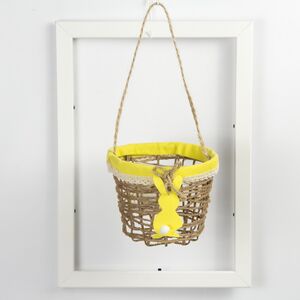 Декоративная корзинка Пасхальный Кролик 12 см желтая Kaemingk фото 2