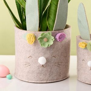 Набор декоративных кашпо из фетра Кролики 16-20 см, 2 шт Kaemingk фото 2