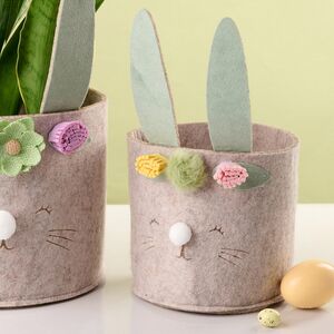 Набор декоративных кашпо из фетра Кролики 16-20 см, 2 шт Kaemingk фото 3